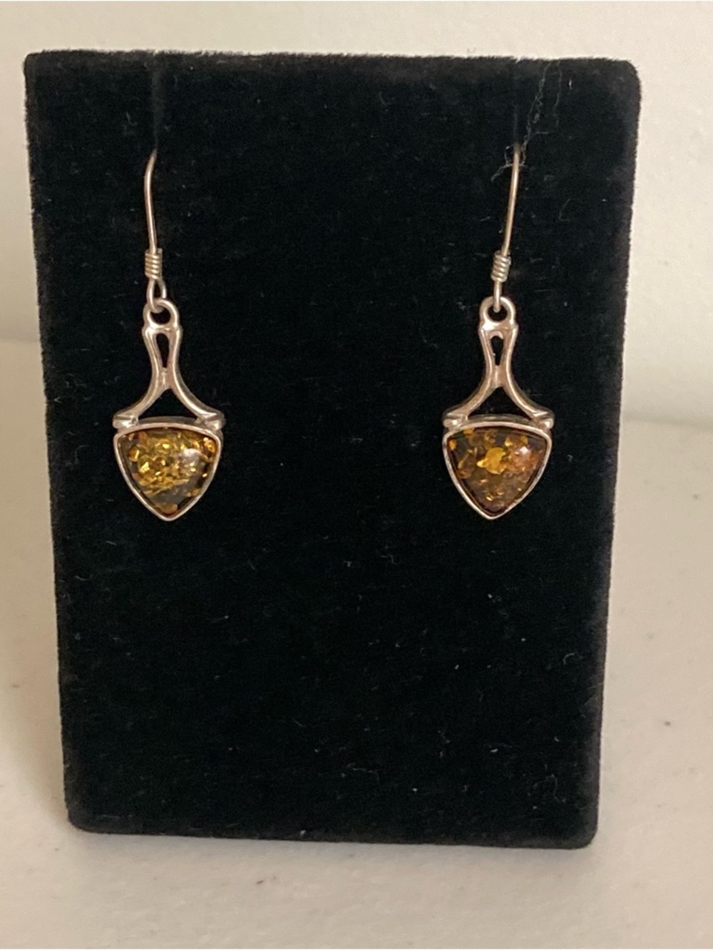 Vintage Amber & Silver House of The Dragon Vibes Drop Earrings 🐦‍🔥